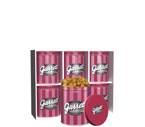 Garrett Popcorn Shops CaramelCrisp in Signature Pink Multipack Tins