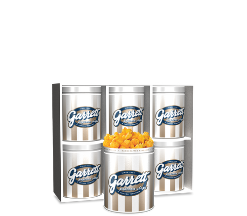 Garrett Popcorn Shops CheeseCorn in Signature Platinum Multipack Tins